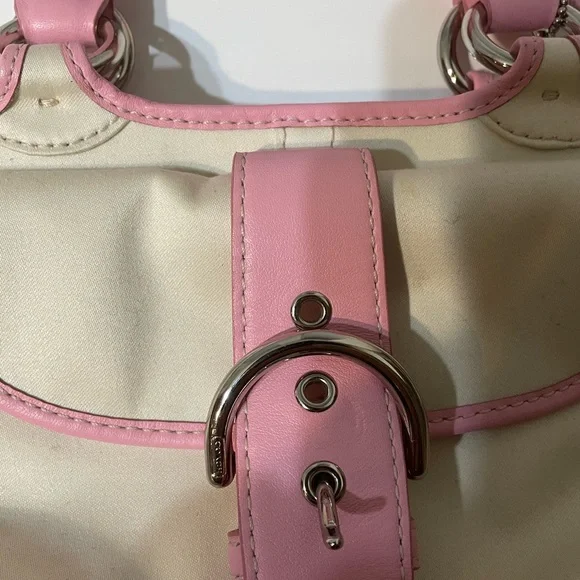 Pink and Cream Women's Handbag - Picture 4 of 13